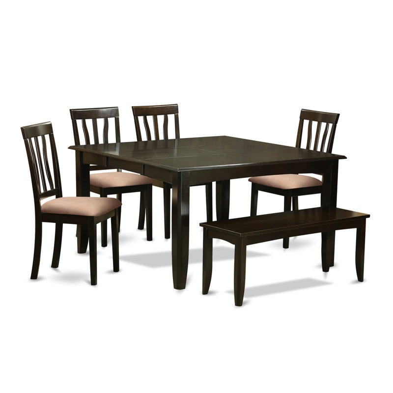 August Grove Pilning 6 Piece Extendable Solid Wood ...