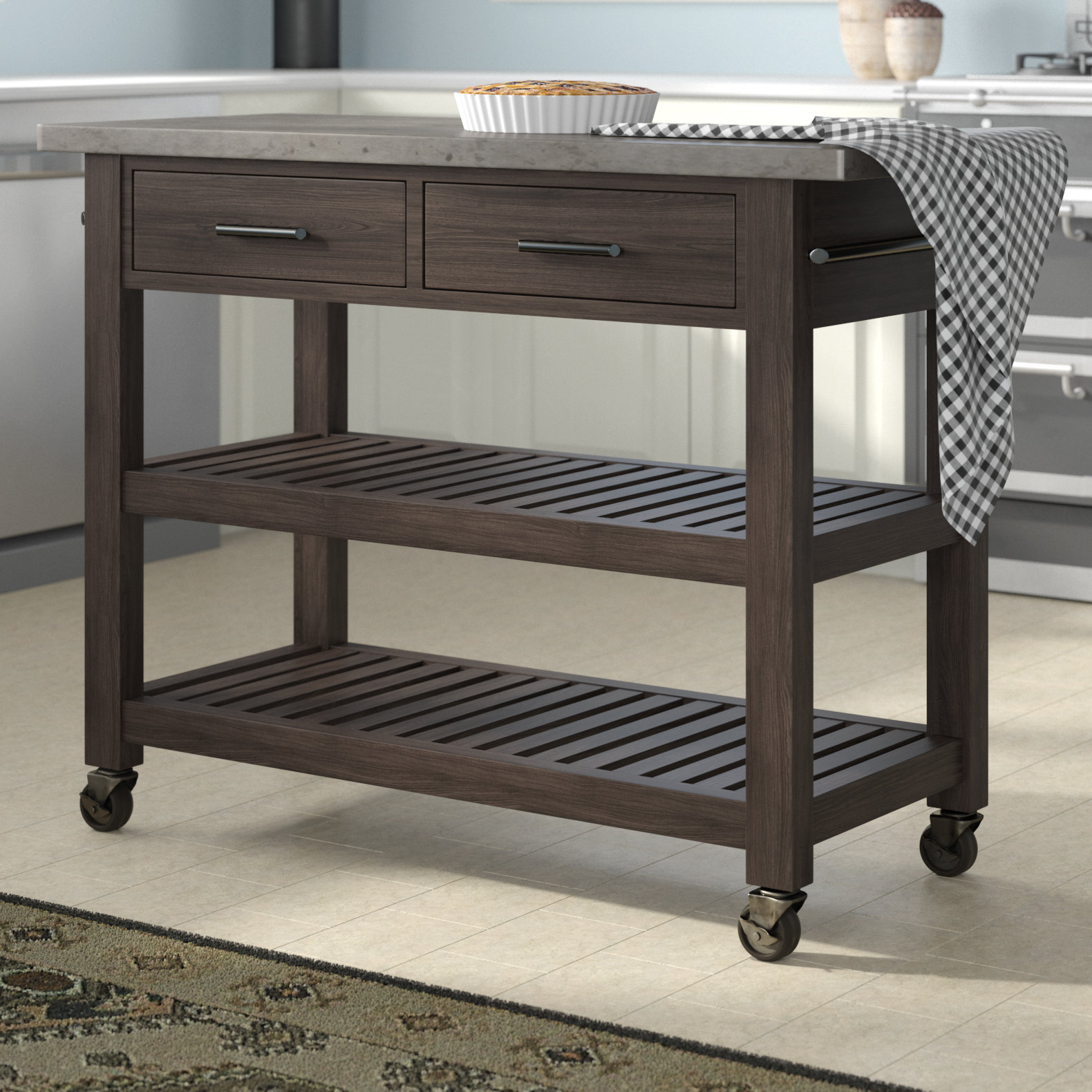 Jameown Kitchen Cart With Concrete Top Reviews Joss Main