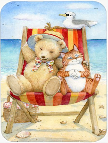 teddy bear and cat