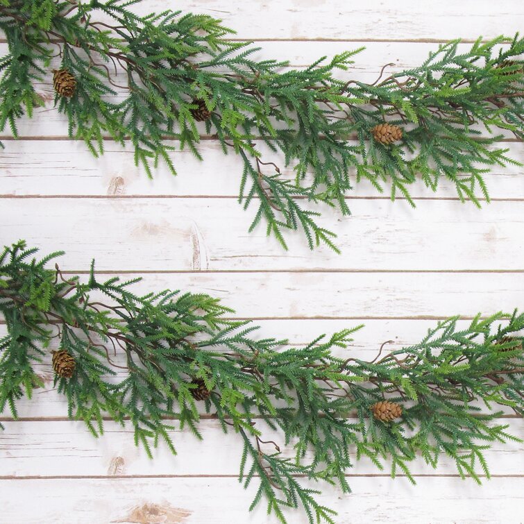 The Holiday Aisle® 6' Holiday Deluxe Natural Cedar Pine Garland ...