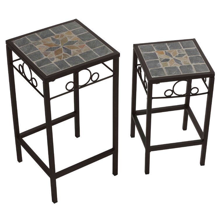 square mosaic side table