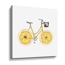 PAINTING DRAWING DESIGN BIKE BICYCLE WHEELS YELLOW ART PRINT POSTER MP3699A