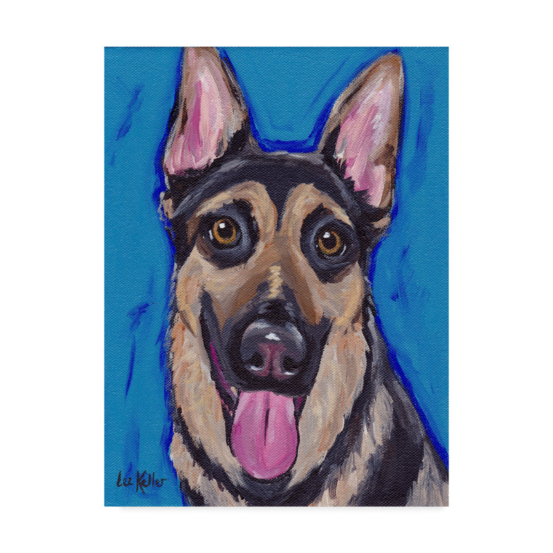 Winston Porter German Shepherd Expressive Blue 2 Acrylic