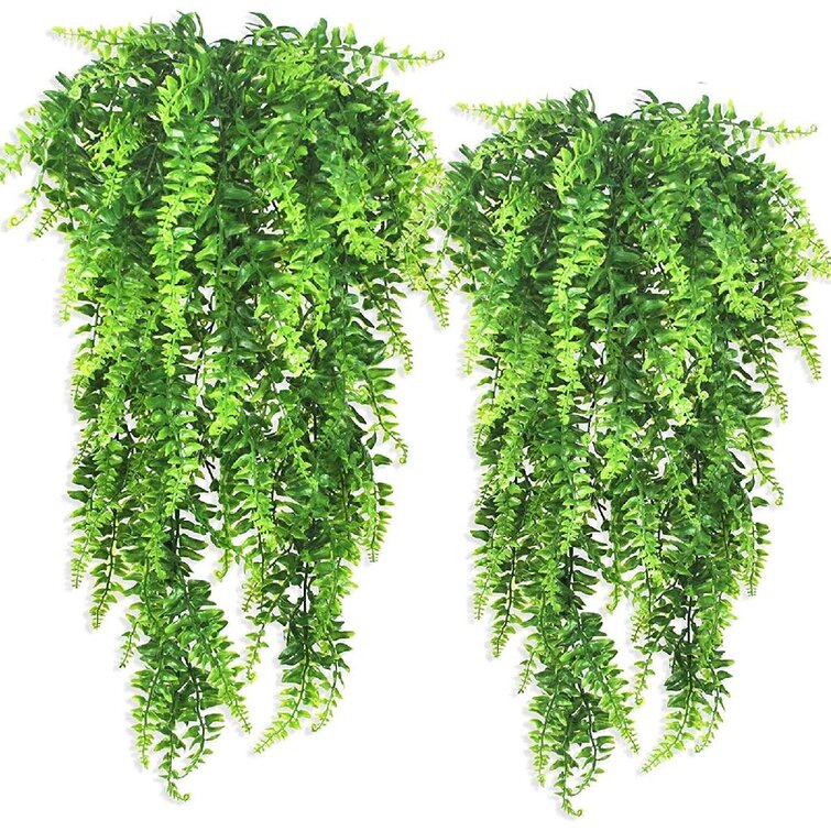 Boston Fern Bush Silk Plant Fake Greenery Imitation Artificial Decor Hanging 