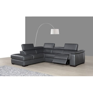 Catawissa Leather Reclining Sectional ..
