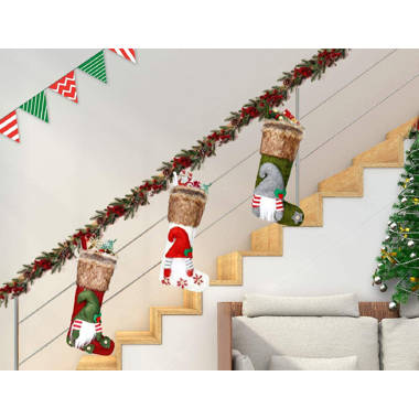 3PACK 18in Christmas Stocking 3D Santa Snowman Xmas Christmas Decorations Large 