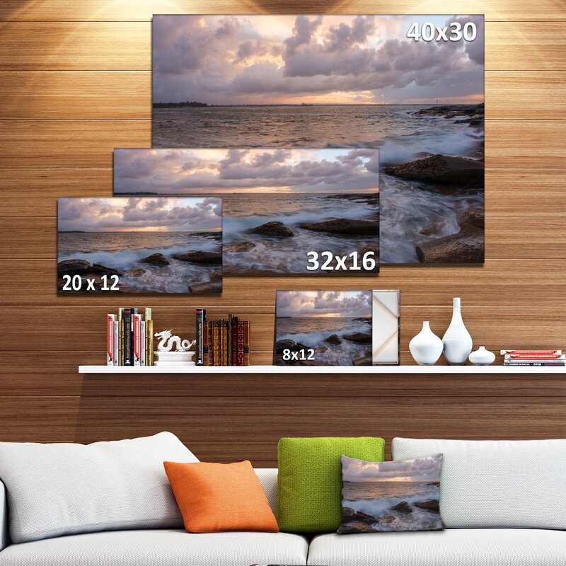 Ocean Waves Canvas Wall Art Living Room Decoration Large Canvas Picture Stormy Sea Blue Sky Bedroom