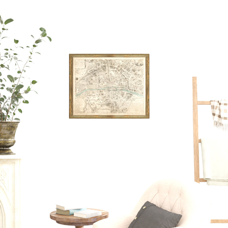 Sepia Paris Map Picture Frame Painting Print On Paper Reviews