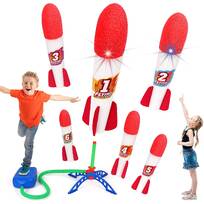 Toy Rocket Launchers For Kids-Outdoor Toys For Boys With 6 Foam Air Jump Rockets