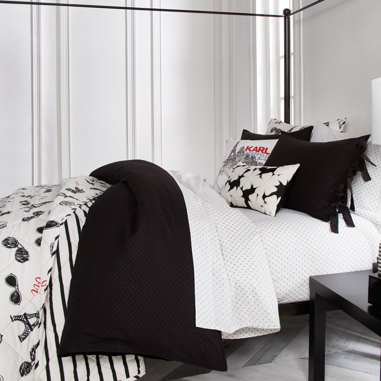Karl Lagerfeld Paris Black 100 Cotton 3 Piece Comforter Set Reviews Wayfair