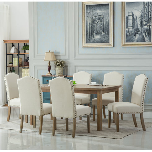 Bungalow Rose Kenleigh Solid Wood 7 Piece Dining Set Wayfair Kenleigh Solid Wood 7 Piece Dining Set