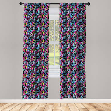 Abstract Exotic Microfiber Curtains 2 Panel Set Living Room Bedroom in 3 Sizes 