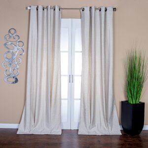 Ava Striped Semi-Sheer Grommet Single Curtain Panel