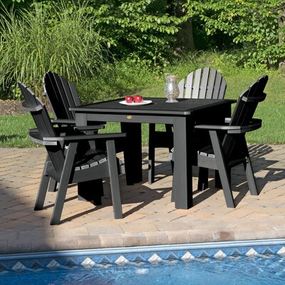 Three Posts Amelia 5 Piece Dining Set Color Black