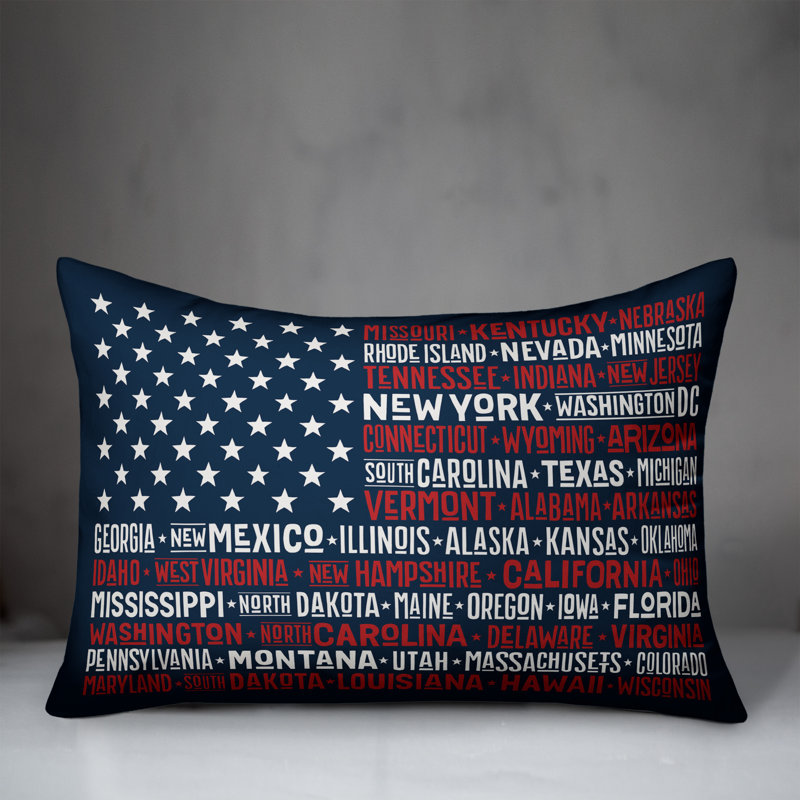 August Grove Tappahannock States Flag Indoor Outdoor Lumbar Pillow Cover Wayfair