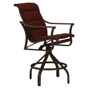 Corsica Swivel 28" Patio Bar Stool with Cushion by