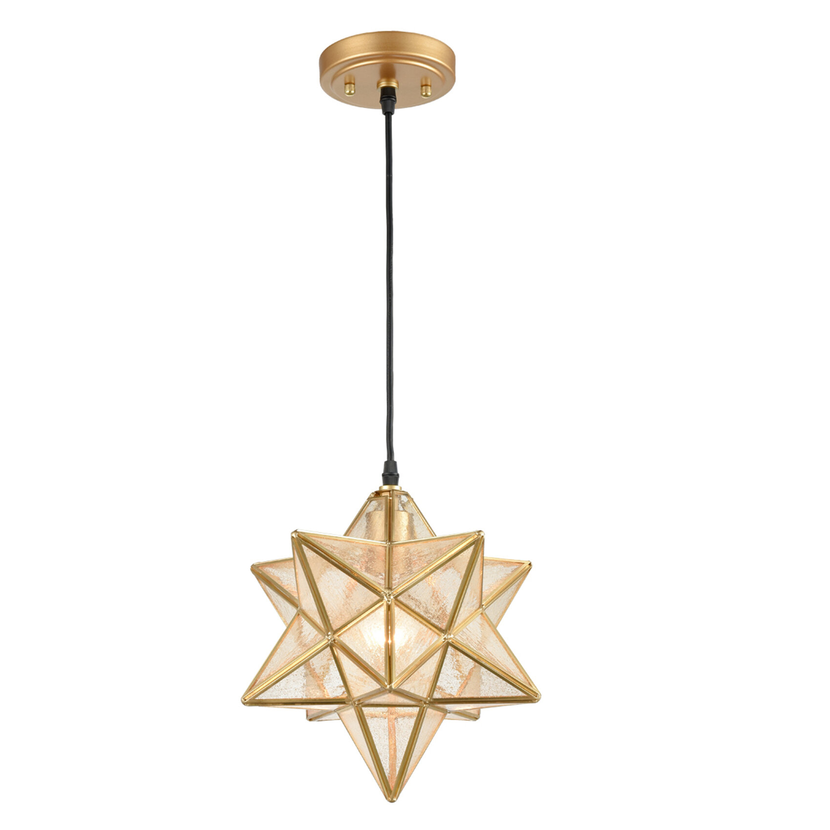 brass star pendant light