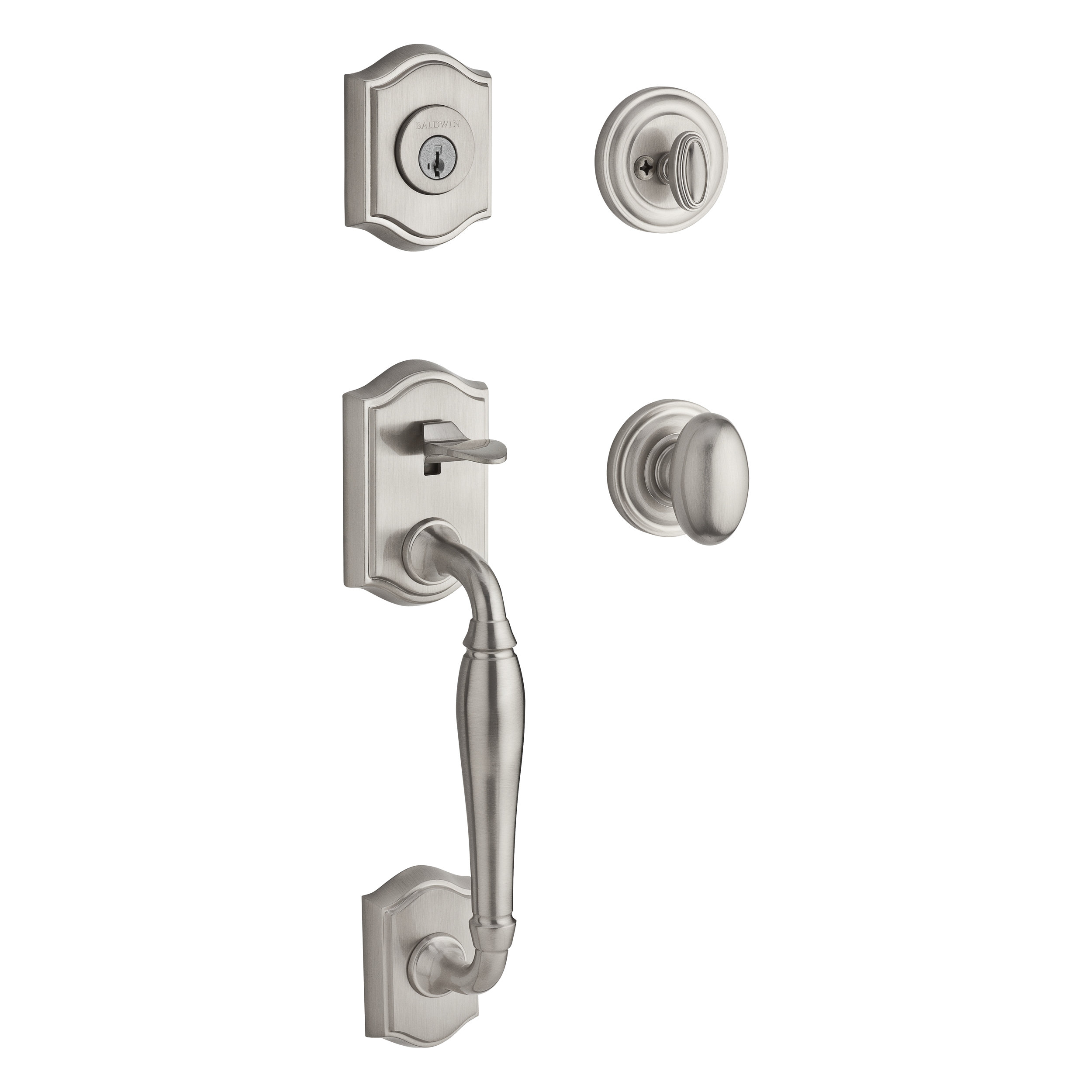 Baldwin Westcliff Handleset with Single Cylinder Deadbolt and Door Knob
