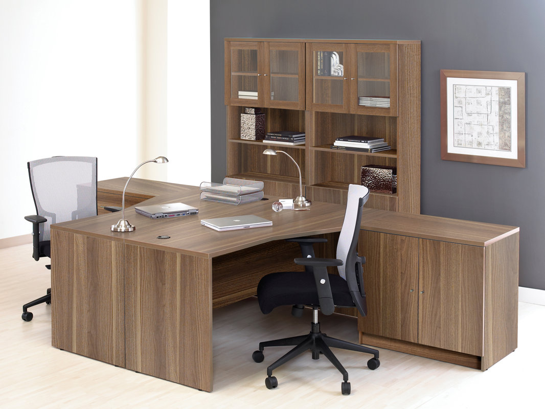 Haaken Furniture Pro X 6 Piece L Shaped Desk Office Suite Pro X 6 Piece L Shaped Desk Office Suite