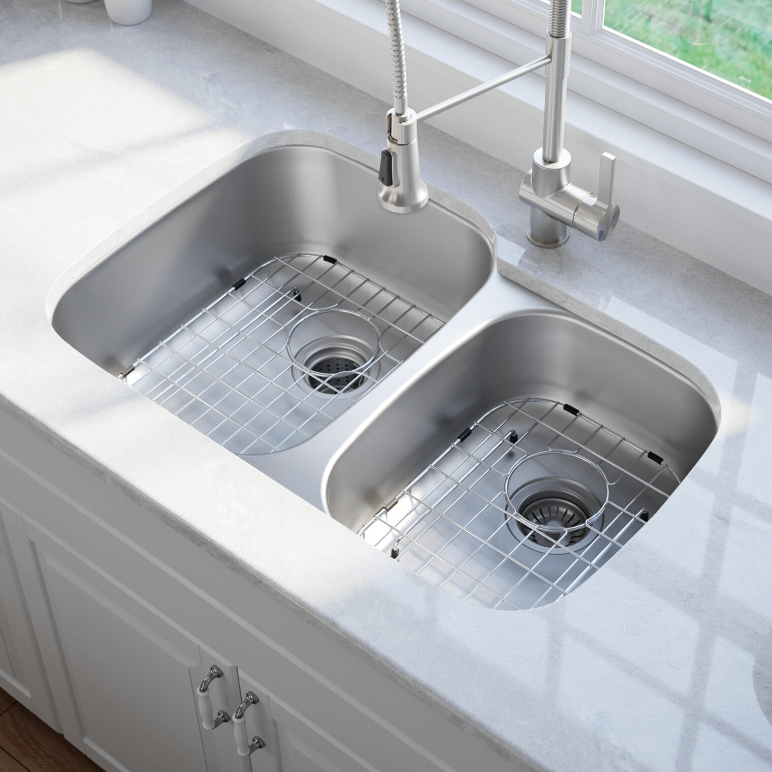 35 X 21 Double Basin Undermount Kitchen Sink With Noisedefend Soundproofing