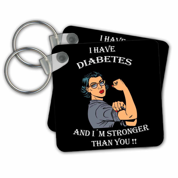 3dRose Inspirational Diabetes Support Quote Woman Key ...