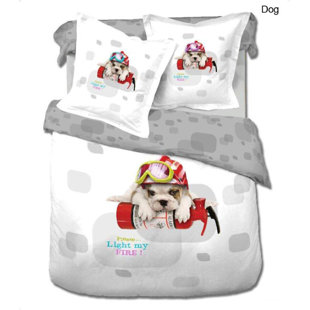 Go to store & view more images Le Vele Dog 4 Piece Twin Duvet Cover Set