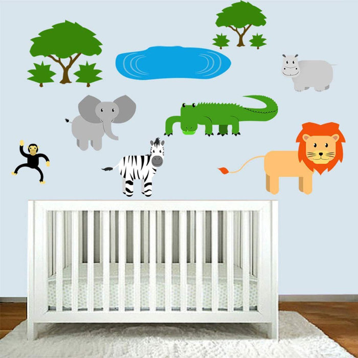 Safari Nursery Animals Jungle Stickers For Kids Playroom Wall Decal Safari Nursery Animals Jungle Stickers For Kids Playroom Wall Decal