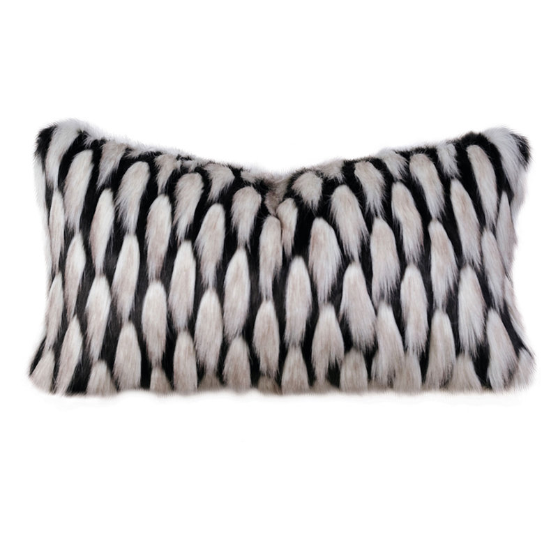 fur lumbar pillow