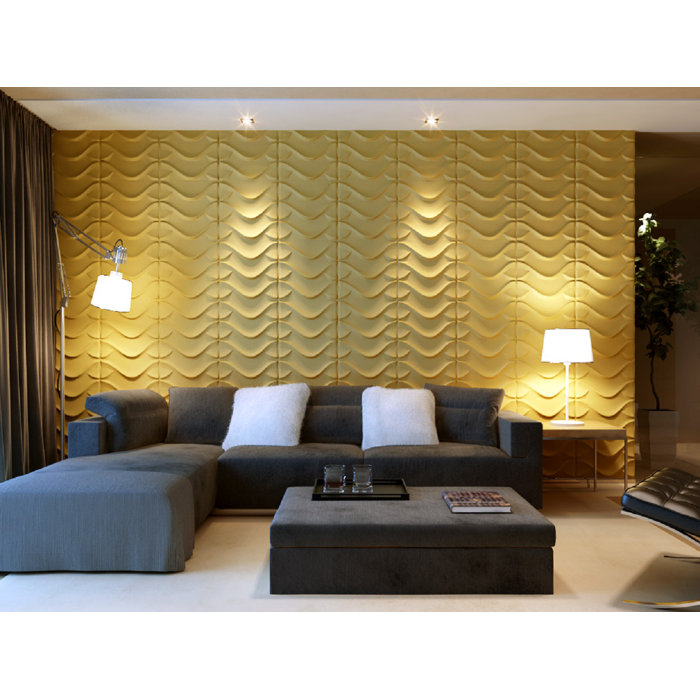 Orren Ellis 3d Fibre Decorative Wall Panels Paintable Plant Fibre