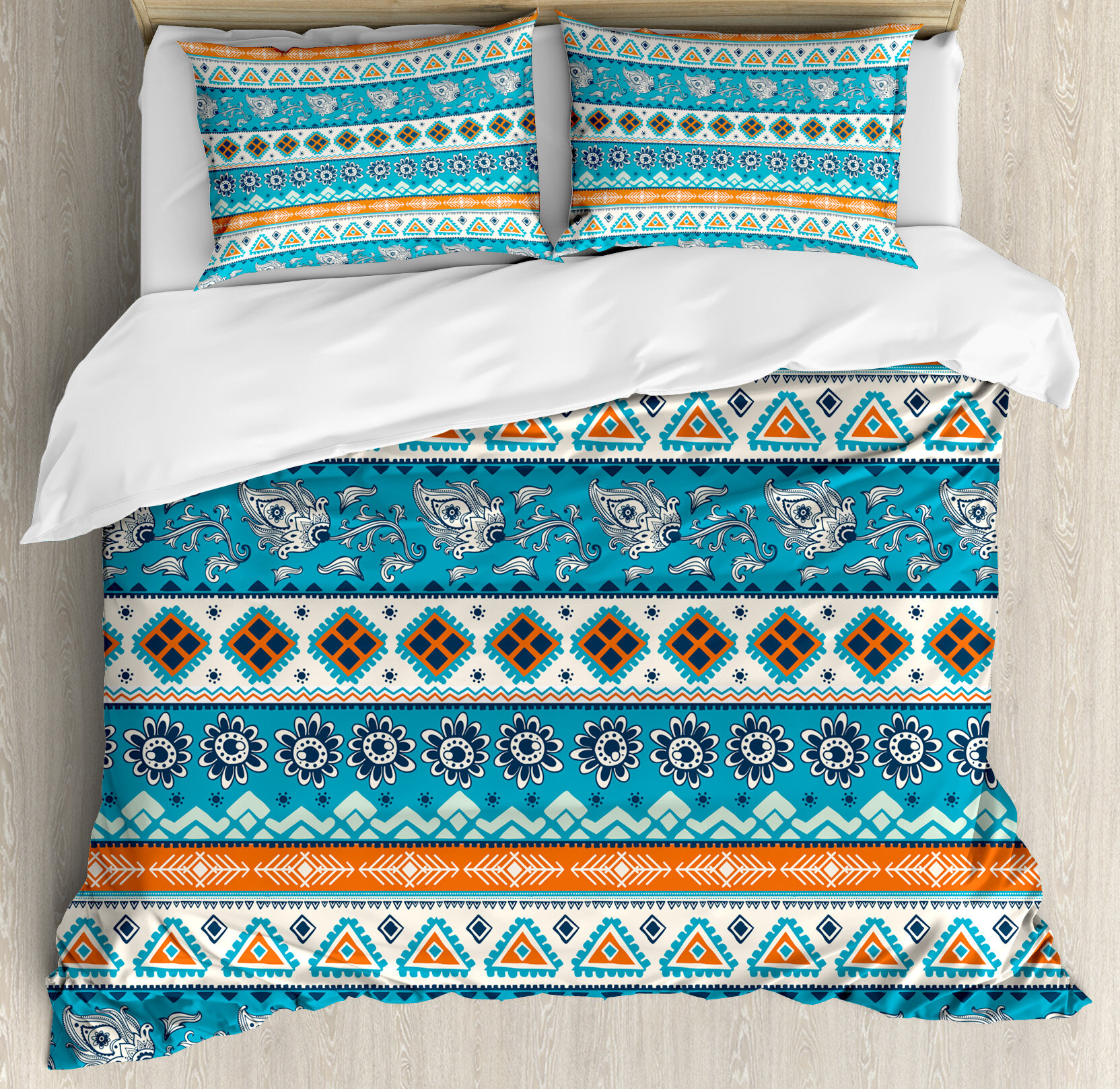 East Urban Home Tribal Aztec Indian Print With Persian Tulips