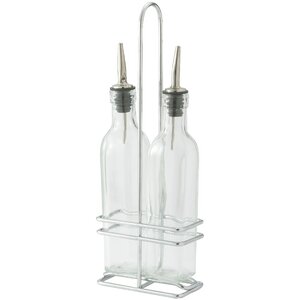 2 Piece Oil/Vinegar Cruet Set with Rack