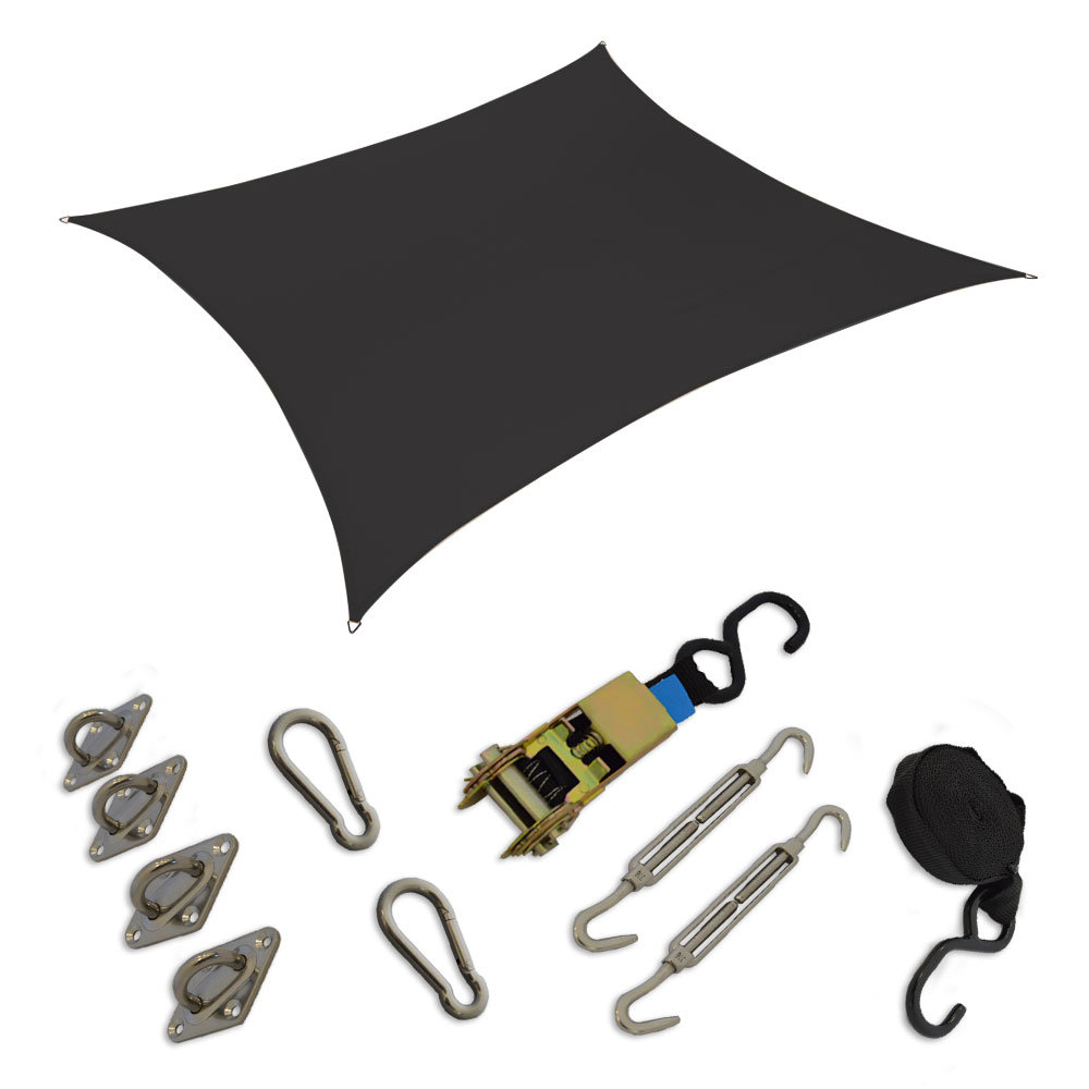 Coolaroo Premium 17'9" Square Shade Sail and Installation Kit Wayfair