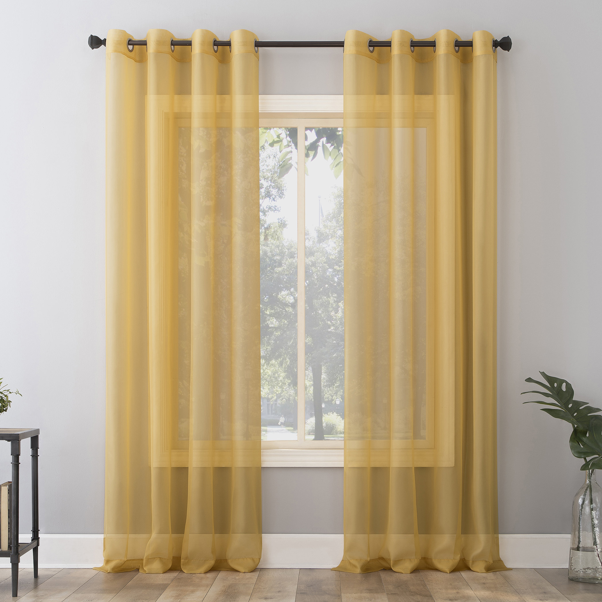 Wayfair Basics® Solid Sheer Grommet Single Curtain Panel & Reviews ...