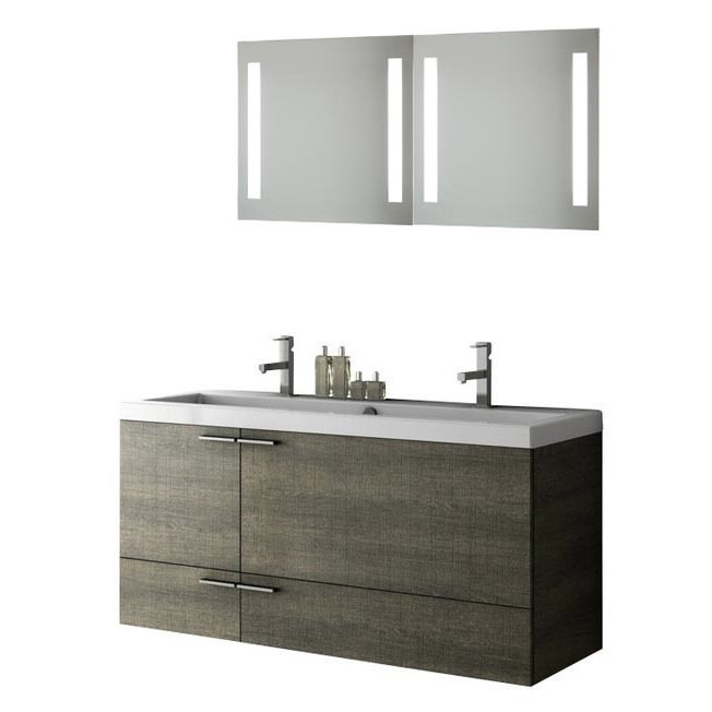 ACF New Space 47" Double Bathroom Vanity Set with Mirror ...