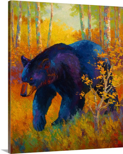 Canvas On Demand Into Spring Black Bear By Marion Rose Painting