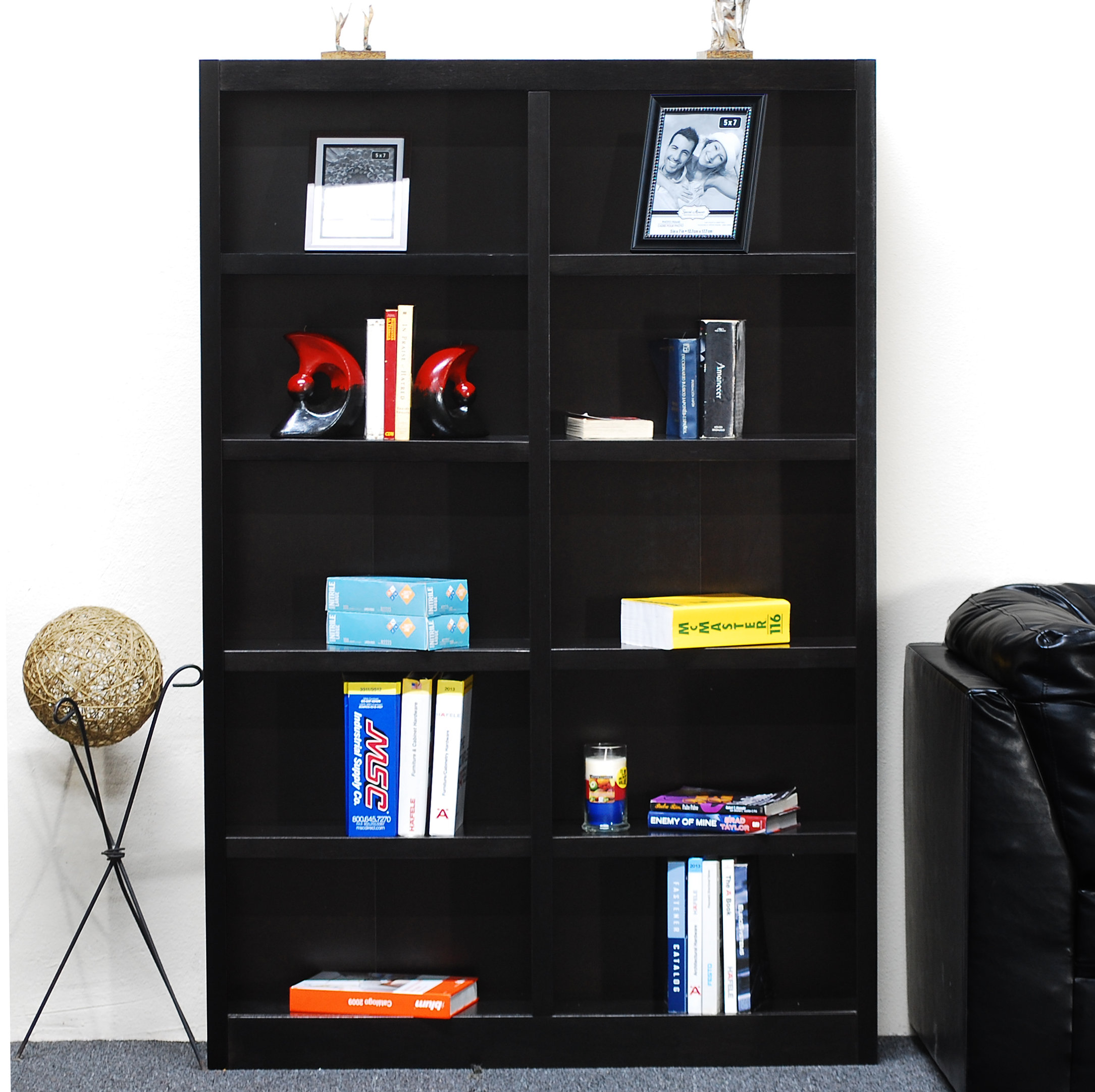 Cherry Espresso Shelf Bookcase Book Case Shelves Bookshelf Shelving Cases Black 