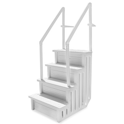 XtremepowerUS In-Pool Step Ladder with Handrails for Pool and Decks Up to 54" High