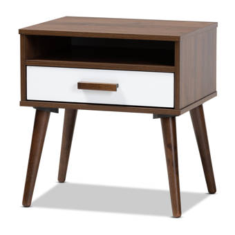 Union Rustic Revis Mid Century Modern Two Tone White And Walnut