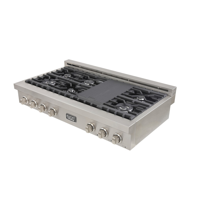 Kucht Professional 48 Gas Cooktop With 6 Burners Griddle Wayfair