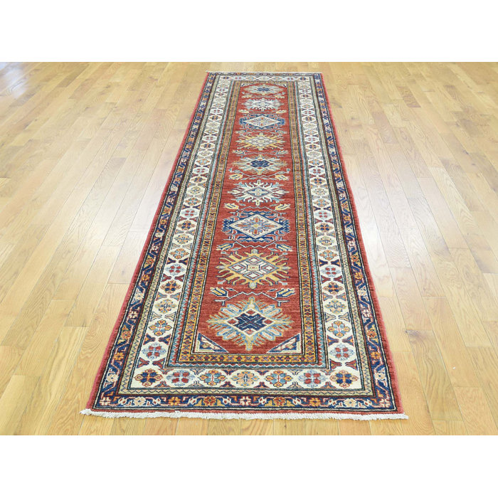 One Of A Kind Bechtold Tribal Design Handwoven Red Wool Area Rug