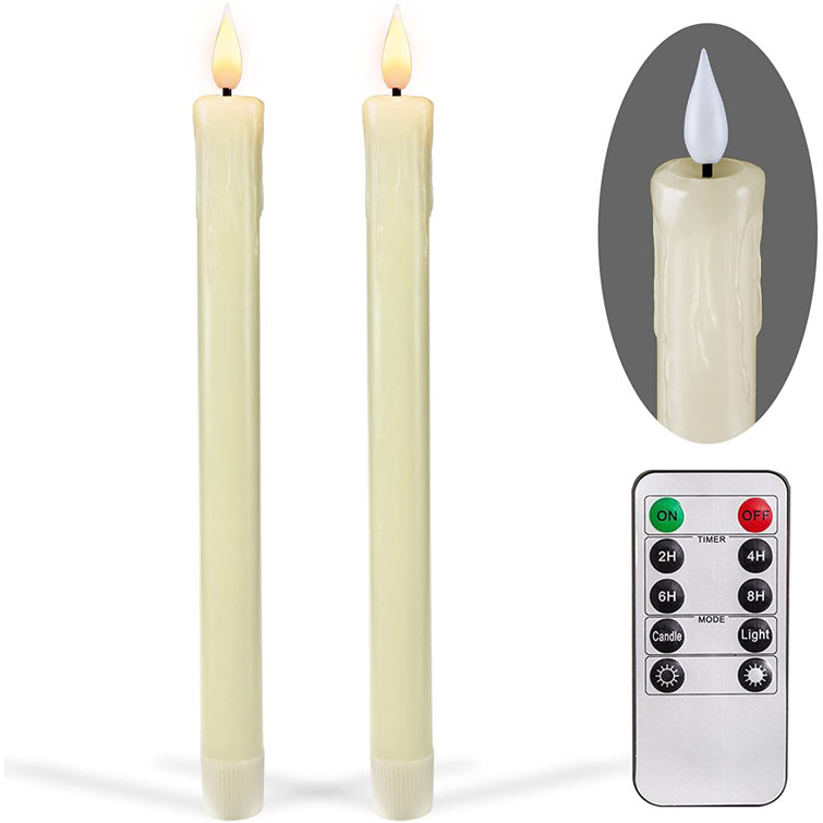 10Pc LED Candle Lights w/Remote Control Plastic Pillar Dancing Flameless w/Timer 