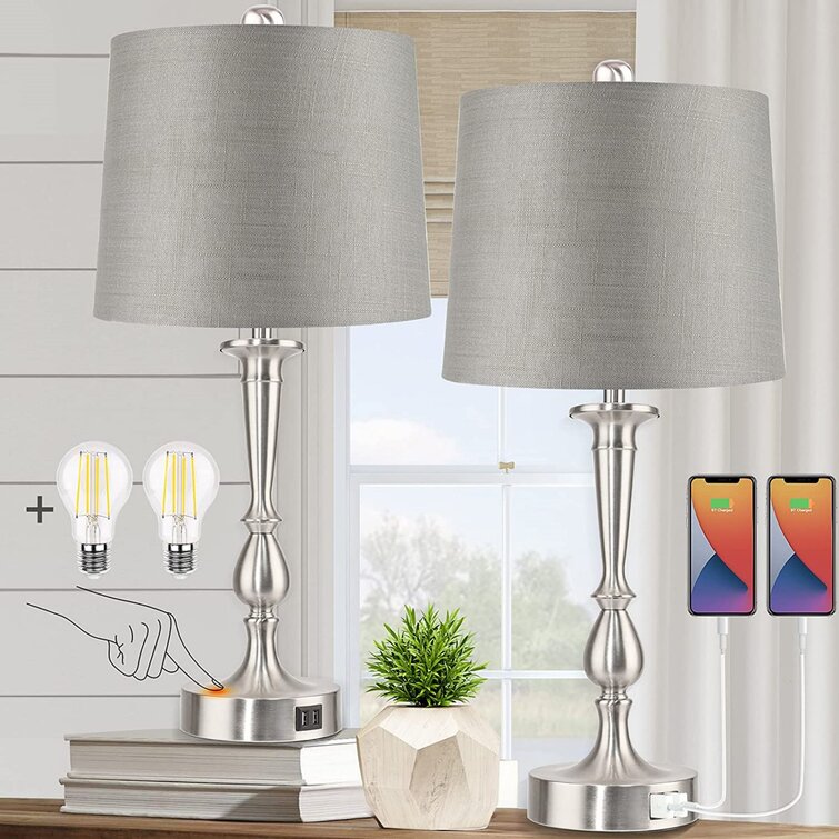 Crystal Table Lamp Touch Control Dimmable Accent Desk Lamp Bedside Modern Table 