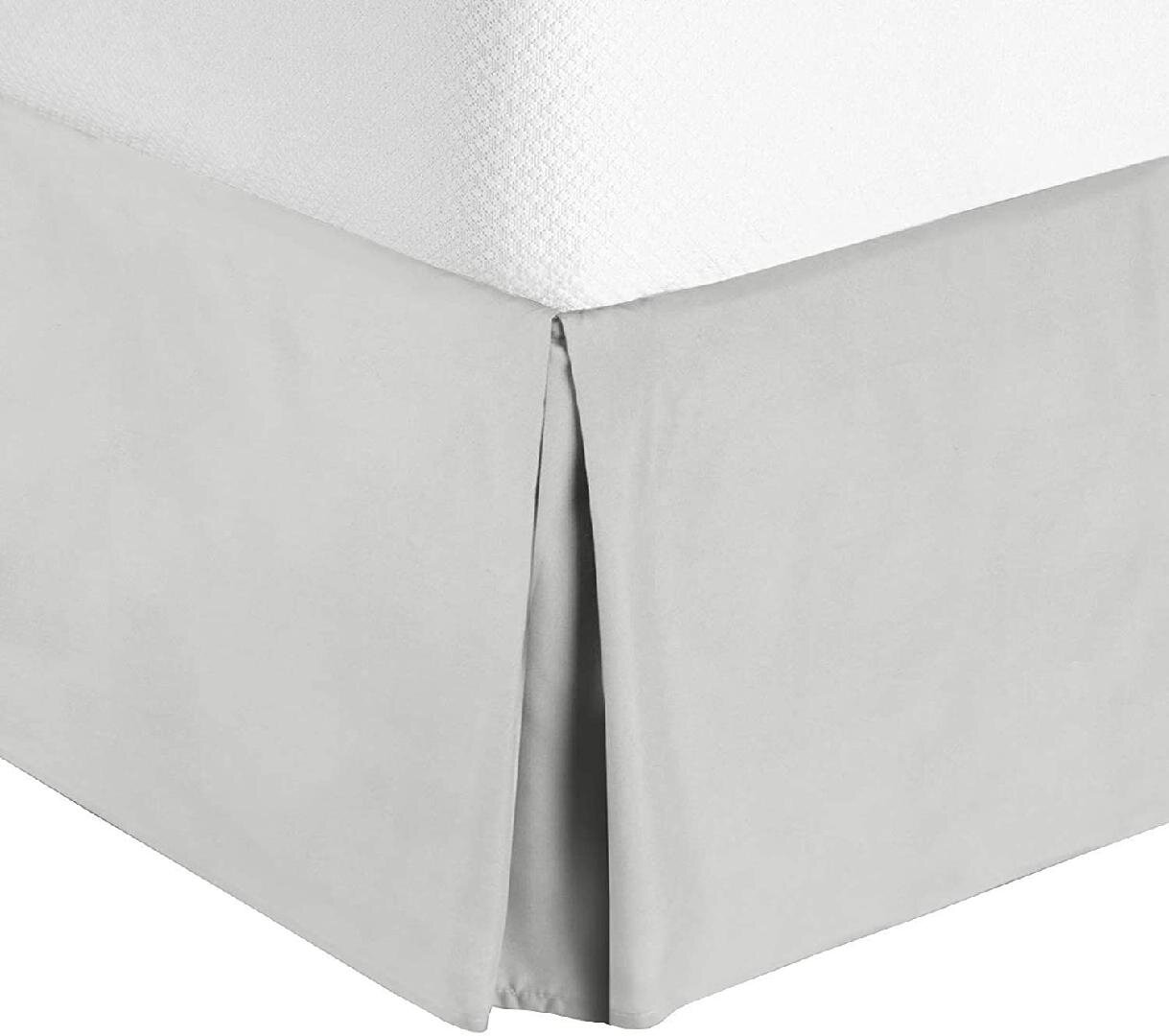 Light Gray Solid 1000 TC "Bed Skirt" Select Drop Length All US Size Silver 