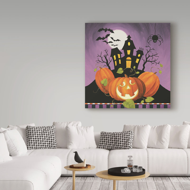 East Urban Home Happy Haunting House On Pumpkins Acrylic