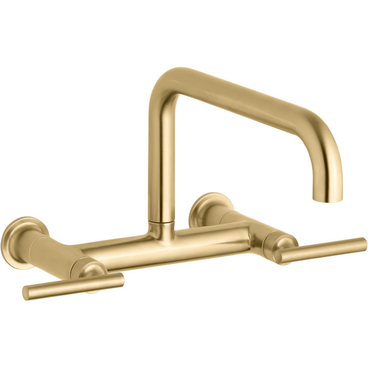 Purist Two-Hole Wall-Mount Bridge Kitchen Sink Faucet With 13-7/8-In Spout