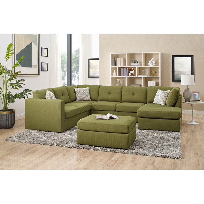 Ebern Designs Kaleva 121 Left Hand Facing Modular Sectional With Ottoman Wayfair