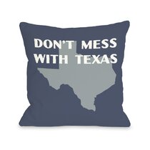 Don't Mess with Texas Tapestry Pillow 17 Square Lone Star State Pillow KensingtonRow Home Collection Throw Pillows