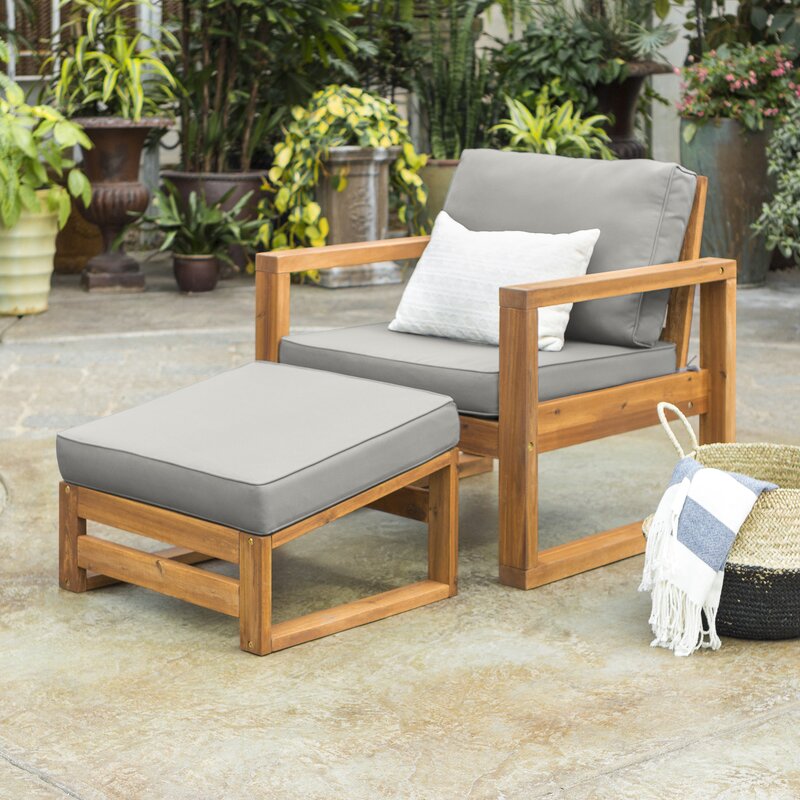 Outdoor Wood Chair With Cushion  : Vidaxl Garden Chair Wood White Outdoor Bistro Patio Seating Armchair Lounger.
