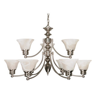 Go to store & view more images Poneto 9-Light Shaded Chandelier by Charlton Home