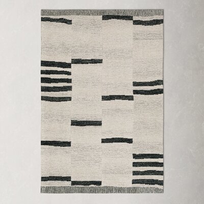 Uptown Striped Handmade Tufted Wool Cream/Black Area Rug